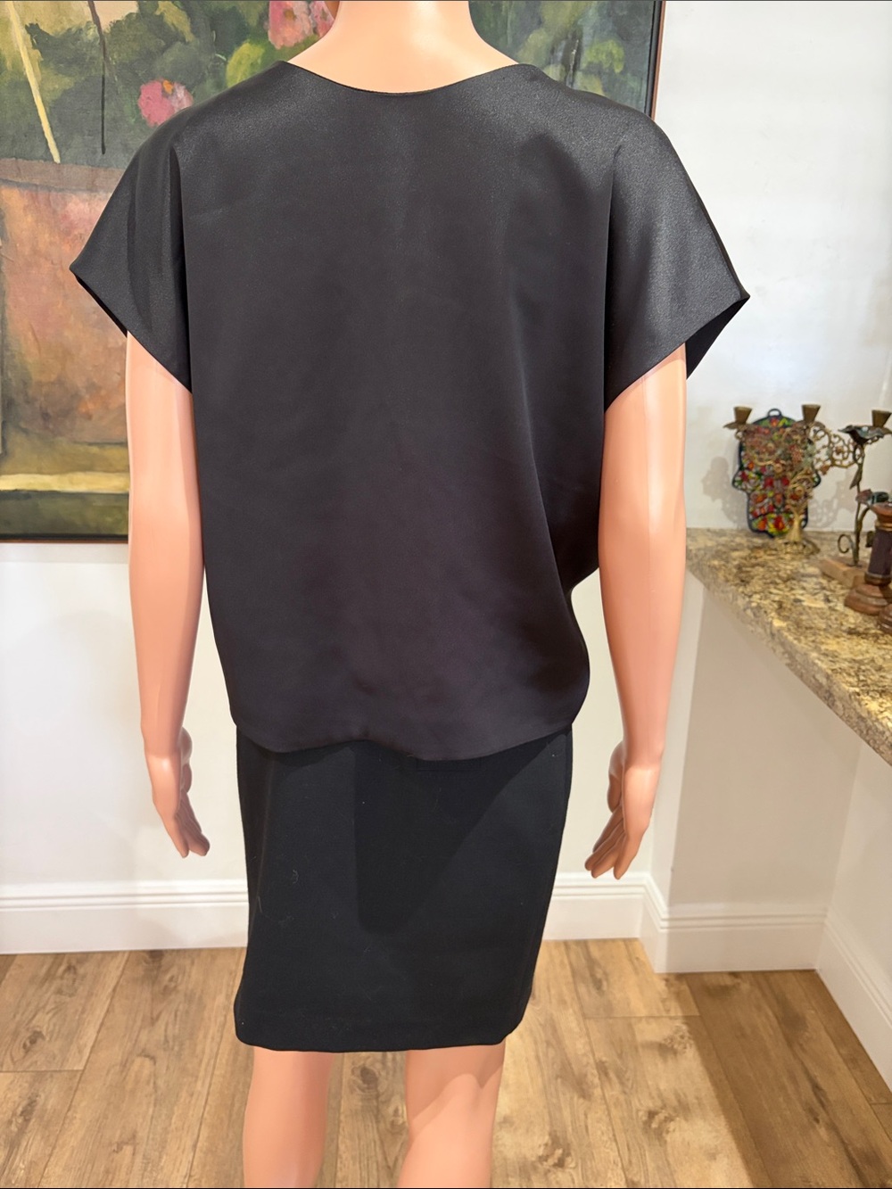 Zara black twist front satin crop top - Picture 4 of 9